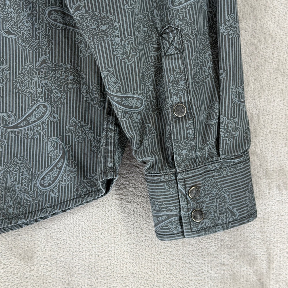 Cody James Shirt Mens Large CMH16W9 Regular Fit Grey Paisley Western EUC - Picture 9 of 11